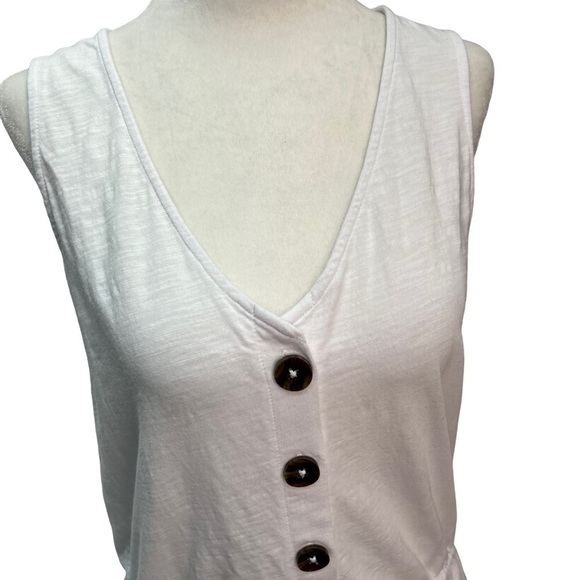Sanctuary V-Neck Heartstrings V-Neck Button Front Tank Top Size M - Picture 4 of 11
